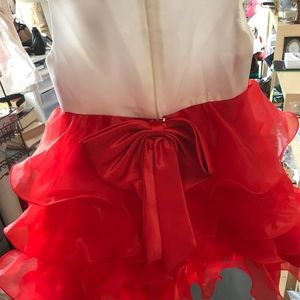 Red & white dress ruffled